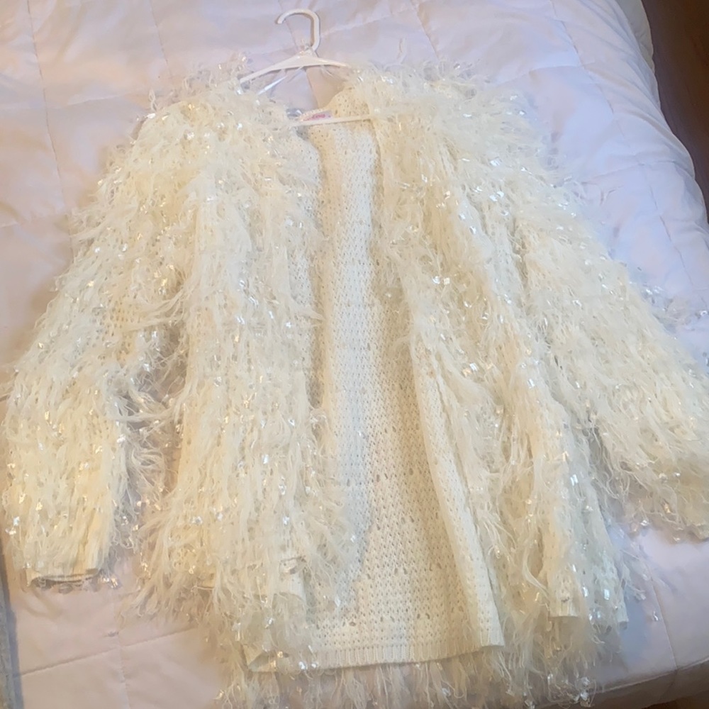 White cardigan